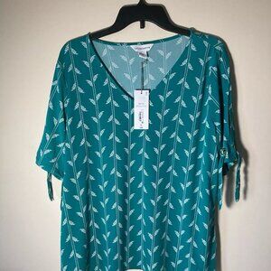 Liz Claiborne Women's V Neck Short Sleeve Blouse Size PXL NEW WITH TAG
